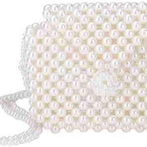 Luxury Pearl Clutch Bag Evening Purse Handmade for Weddings Parties Travel
